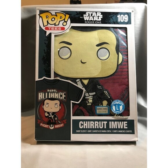 Funko Pop Star Wars T-Shirt Chirrut Imwe Size Large - Picture 1 of 6